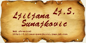 Ljiljana Sunajković vizit kartica